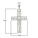 14k White Gold Jesus Christ Crucifix Cross Religious Charm Pendant 2.4 grams - White
