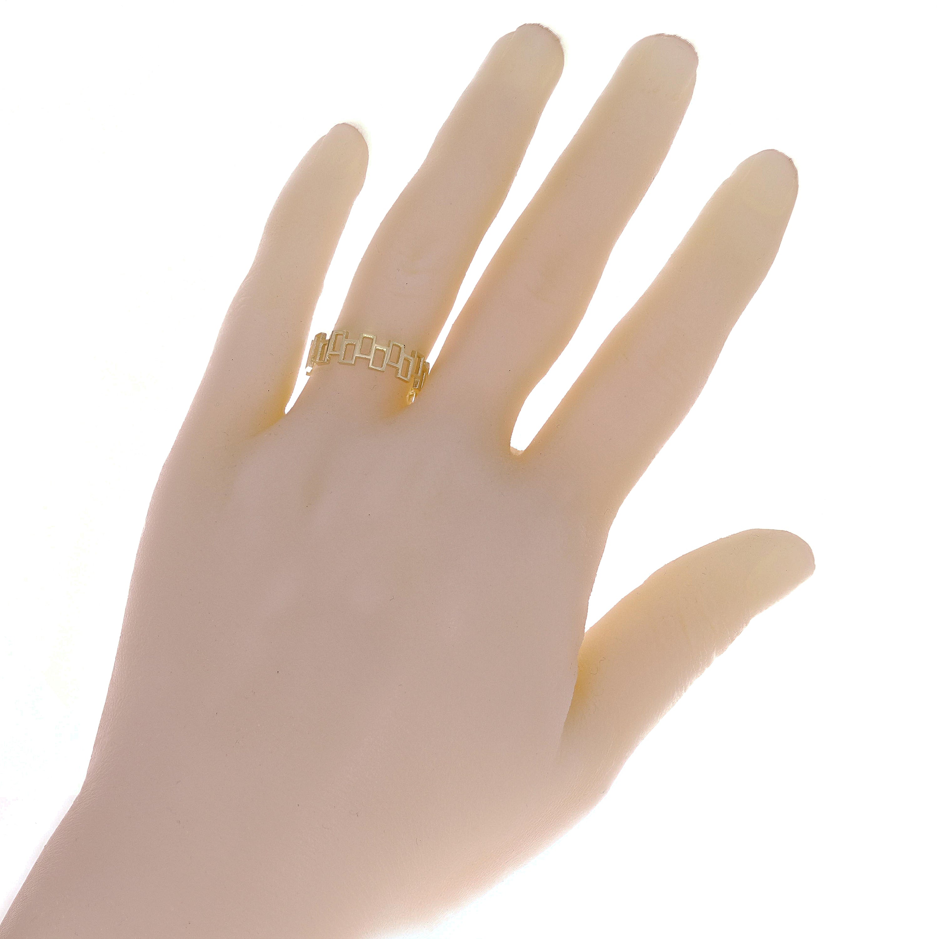 14k Yellow Gold Geometric Stackable Ring Size 7.5 - 5.8mm 2 grams