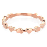 14k Rose Gold Heart Ring Band Size 5 - Rose,Ring Size 5