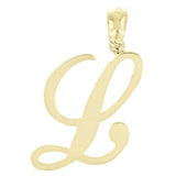 14k Yellow Gold Initial Letter L Alphabet Charm Pendant - Letter L,Yellow