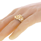 10k Yellow Gold Solid Nugget Ring Size 7 - 14.7mm 7.6 grams - Ring Size 7