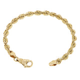 14k Yellow Gold Solid Diamond Cut Rope Chain Bracelet 7" 6mm - 18.5 grams