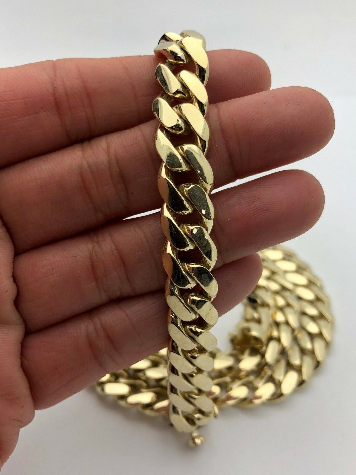 Men's 10k Yellow Gold Solid Heavy Miami Cuban Chain Necklace 22" 10.4mm 143g