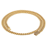 14k Yellow Gold Miami Cuban Chain Necklace with Diamonds Box Clasp 26" 9.2mm 151.1g