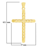 10k Yellow Gold 3D Cross Charm Pendant 2.5" 4.8 grams - Size 2 4.8 grams