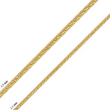 Italian 14k Yellow Gold Spiga Chain Necklace 1.1mm - 1.5mm 16" - 22"