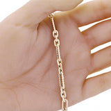 Italian 14k Yellow Gold Hollow Twisted Paper Clip Link Bracelet 8.5" 5.4mm 3.7g