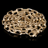 14k Yellow Gold Solid Handmade Rectangle Link Chain Necklace 20" 5.5mm 50.6grams - 20" 50.6 grams