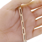 Italian 14k Yellow Gold Hollow Twisted Paper Clip Link Bracelet 8.75" 7.9mm 7.4g