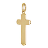 14k Yellow Gold Solid High Polish 3D Cross Charm Pendant 1.4" 3.9 grams