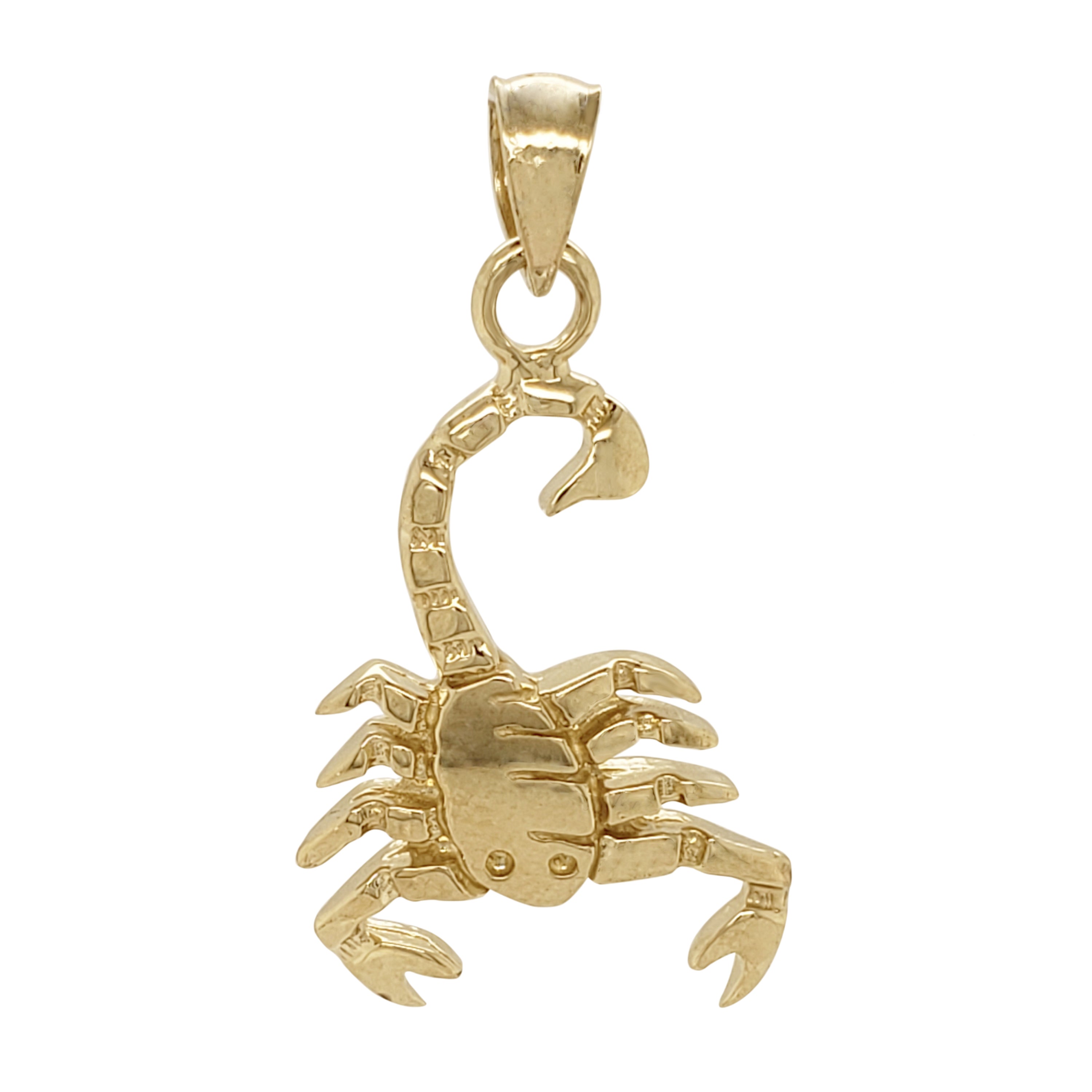 14k Yellow Gold Scorpio Zodiac Sign Scorpion Charm Pendant 1.2" 3.3 grams - Yellow