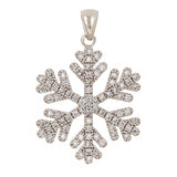 14k White Gold 0.50ctw Diamond Snowflake Pendant - White