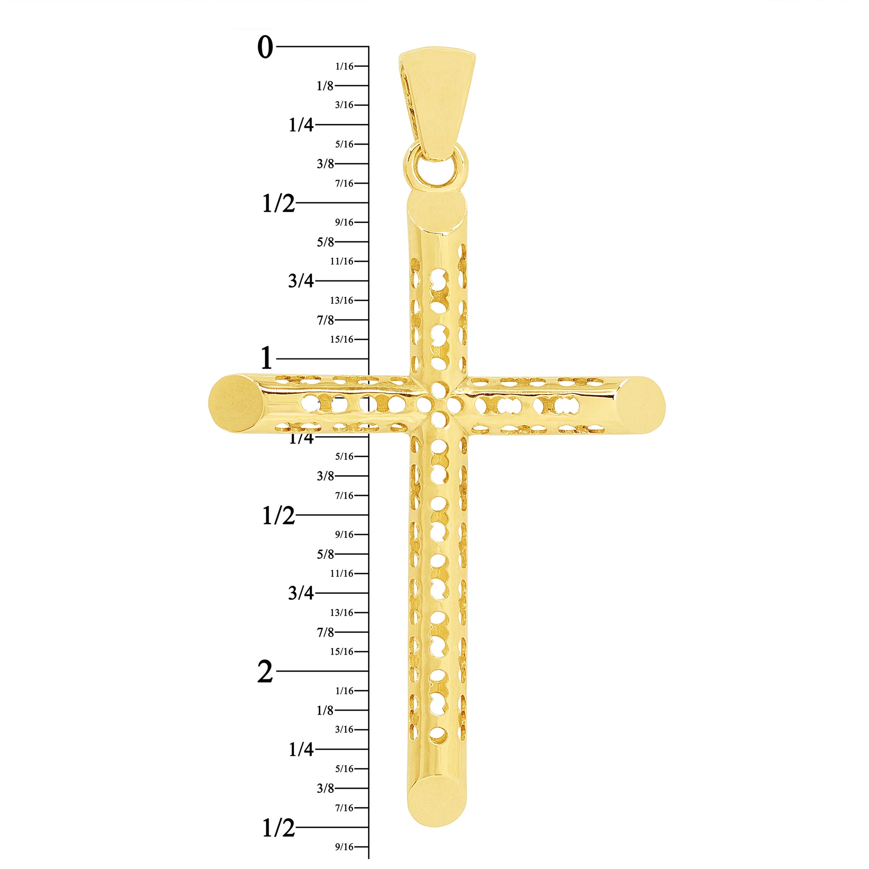 10k Yellow Gold 3D Cross Charm Pendant 2.5" 4.8 grams - Size 2 4.8 grams