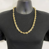 14k Yellow Gold Solid Heavy Diamond Cut Rope Chain Necklace 24" - 30" 12mm