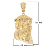 Italian 14k Yellow Gold Jesus Piece Jesus Christ Face Pendant 2.1" 9.5 grams - 9.5 grams