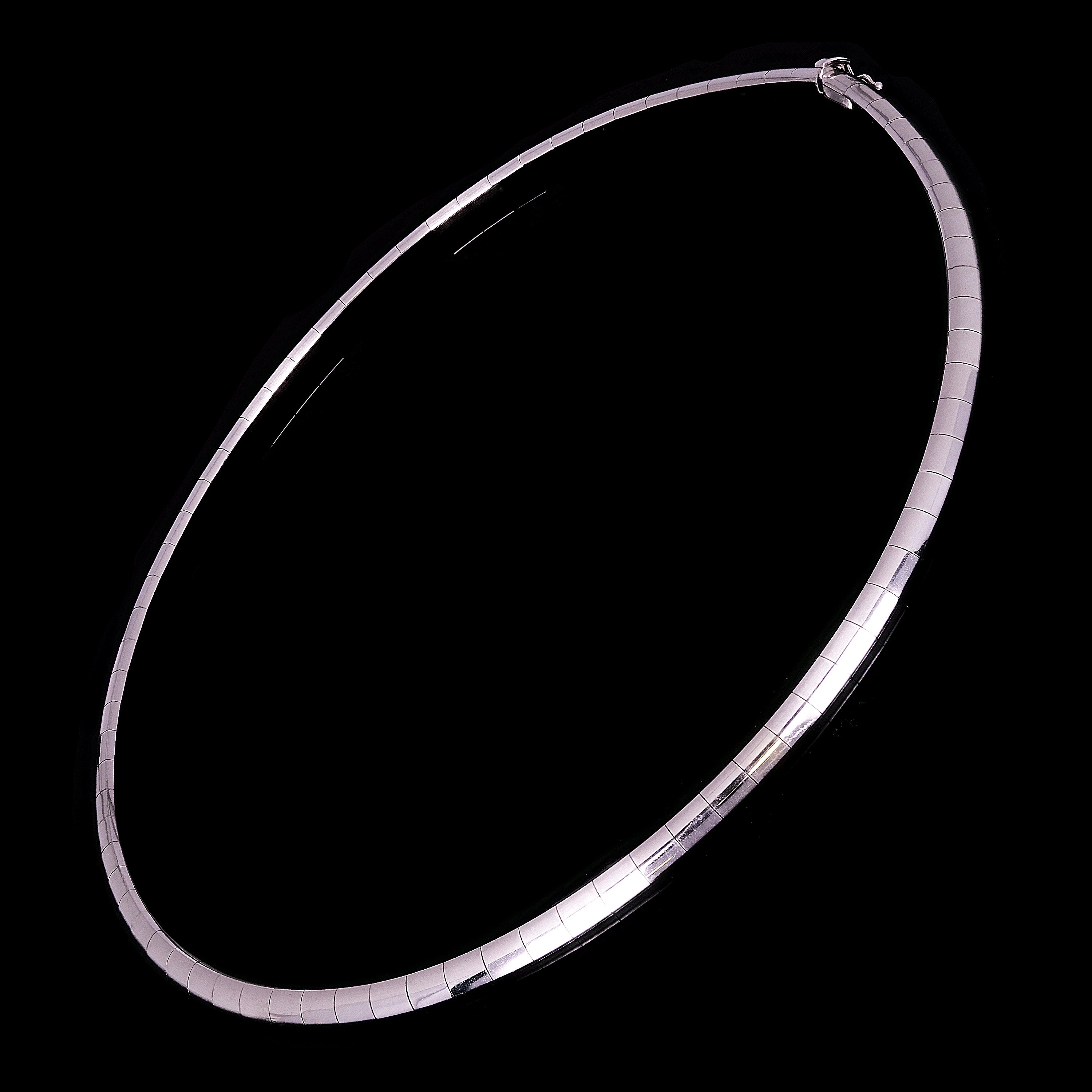 Women's Italian 14k White Gold Omega Necklace Choker 17.5" 5mm 37.1 grams - 37.1 grams