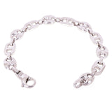 10k White Gold Solid Gucci Puffy Mariner Link Chain Bracelet 7" 10.7mm 33.8 gram - White,7"