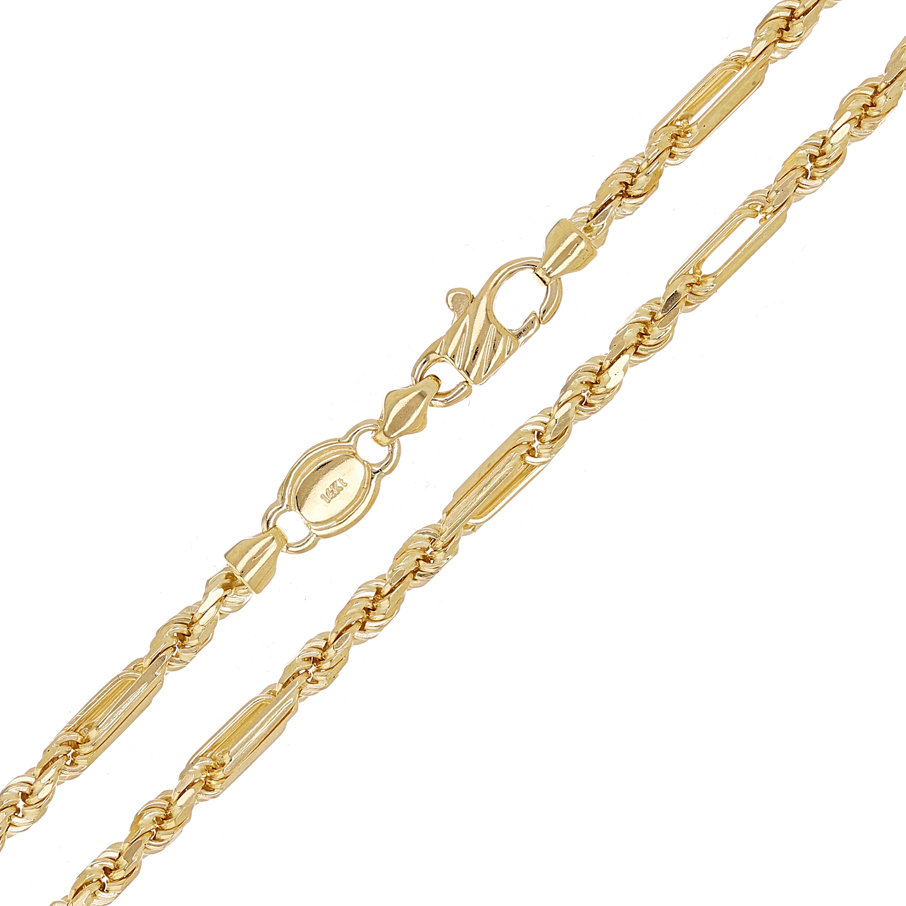 Italian 14k Yellow Gold Solid Milano Rope Chain Necklace 18" 3mm 16.3 grams - 18" 16.3 grams