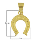 14k Yellow Gold Solid Small Horse Shoe Charm Pendant 1 gram - Yellow