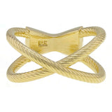 14k Yellow Gold Criss Cross Rope Ring Size 4.5 - Yellow