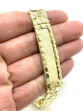 14k Yellow Gold Nugget ID Bracelet Adjustable 8"- 8.5" 13mm 33.9 grams