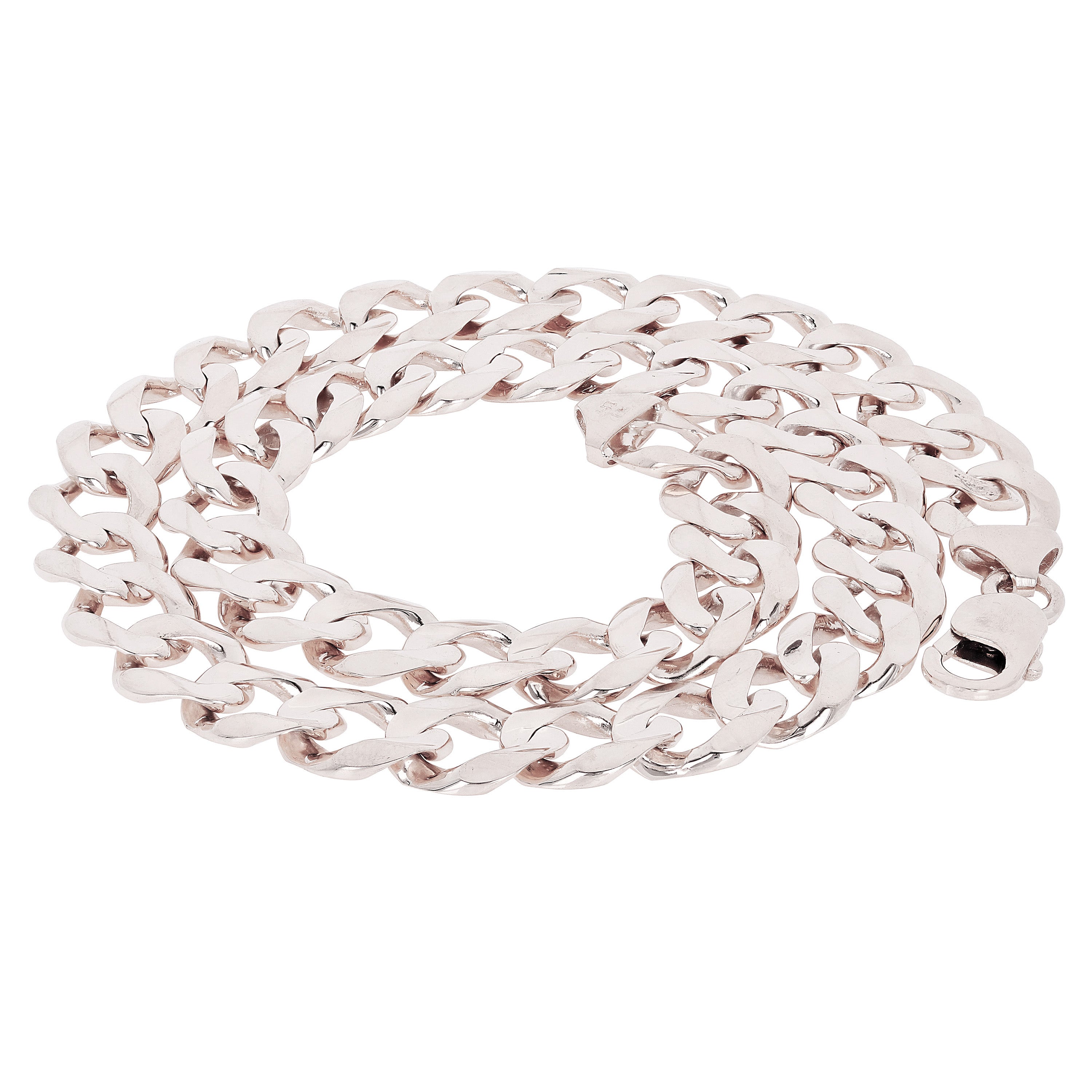 Men's 10k White Gold Flat Cuban Link Chain Necklace 26" 12.5mm 115.7 grams - White,26"