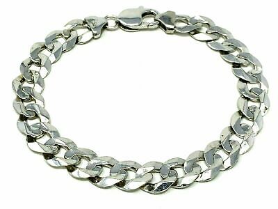 10k White Gold Solid Cuban Curb Chain Link Bracelet 7.5" 9mm 14.2 grams - White,7.5"