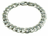 10k White Gold Solid Cuban Curb Chain Link Bracelet 7.5" 9mm 14.2 grams - White,7.5"
