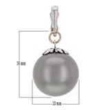 14k White Gold 13.5mm Black Cultured Tahitian Pearl Drop Pendant