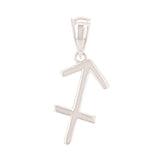 14k White Gold Sagittarius Zodiac Sign Charm Pendant - Sagittarius,White