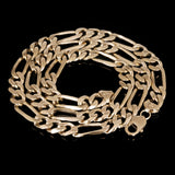 Men's 14k Yellow Gold Solid Figaro Necklace Link Chain 24" 10.5mm 121.3 grams