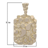 14k Yellow Gold Solid Large Chunky Rectangle Nugget Pendant 1.46" 9.7 grams - Yellow