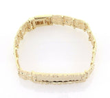 10k Yellow Gold Nugget ID Bracelet Adjustable 8" 15.8mm 36.8 grams