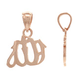 14k Rose Gold Muslim Arabic God Allah Charm Pendant 1.3 grams - Rose