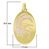 Italian 14k Yellow Gold Mother of Pearl Mother Mary & Baby Jesus Charm Pendant