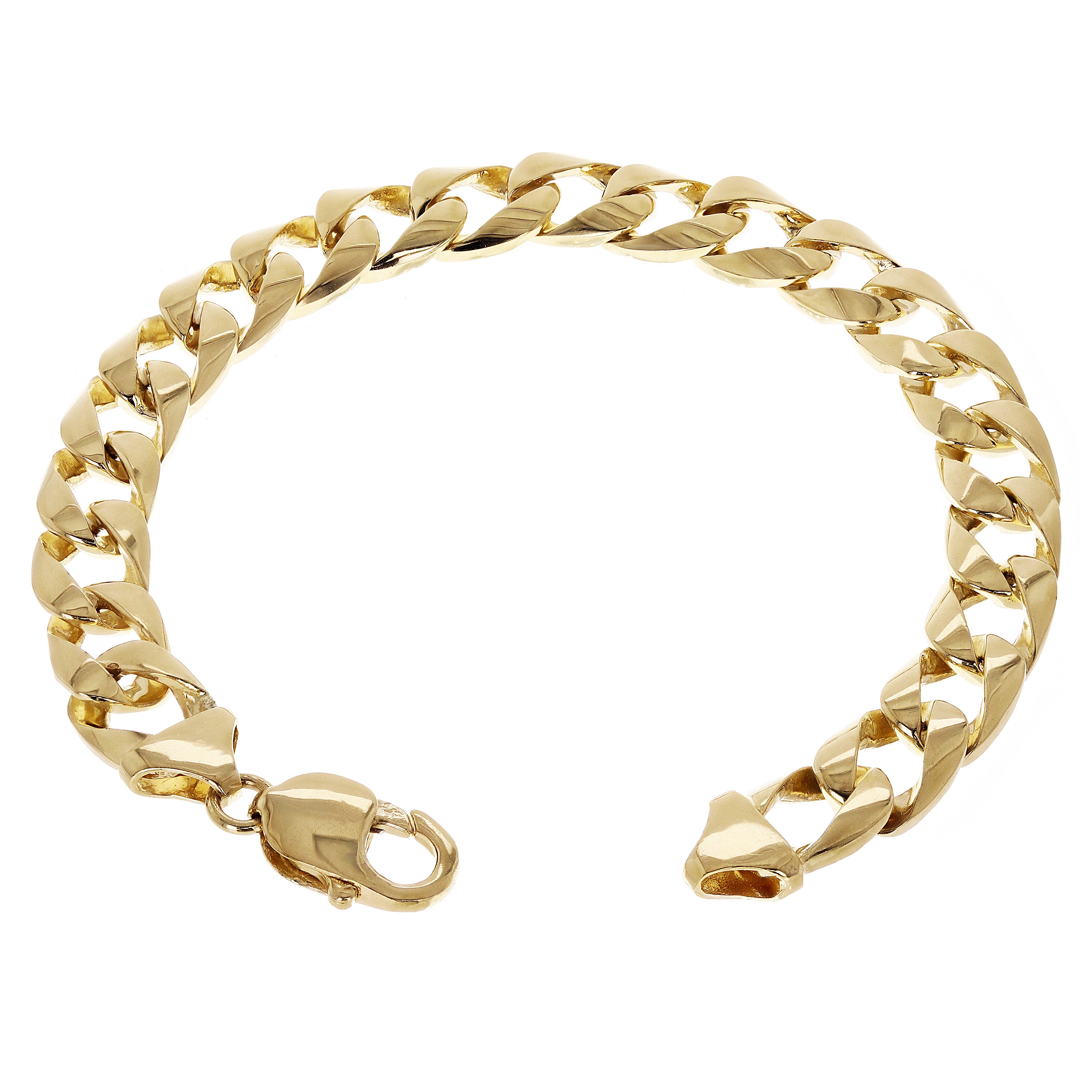 10k Yellow Gold Curb Link Chain Bracelet 7" 10mm 28.3 grams - 7"