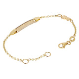 Italian 14k Yellow Gold Engravable Teddy Bear Charm Baby Kids ID Bracelet 5.5"
