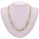 Men's 14k Yellow Gold Solid Figaro Link Chain Necklace 20" 11.25mm 60 grams - 20"