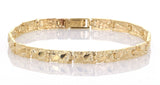 14k Yellow Gold Nugget Bracelet Adjustable 7.5" 5.5mm 12.5 grams - 7.5"