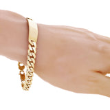 Men's 14k Yellow Gold Cuban ID Bracelet 8.25" 9.3mm 24.6 grams