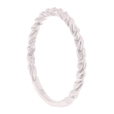 14k White Gold Twisted Rope Stackable Ring 1.6 grams Size 6.75 - White