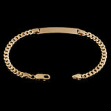 Italian 14k Yellow Gold Cuban ID Kids Bracelet Engravable 5.75" 6mm 3.5 grams