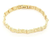 10k Yellow Gold Solid Nugget Bracelet 7 - 7.5" 7mm 13.4 grams