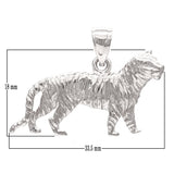 14k White Gold Tiger Charm Pendant Solid Gold 3.7 grams - White