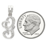 14k White Gold Initial Letter G Alphabet Charm Pendant - Letter G,White