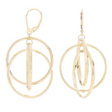 Italian 14k Yellow Gold Polished Triple Round Entwined Dangle Earrings 2" 4.1g
