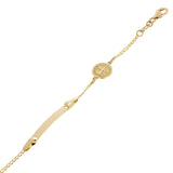 Italian 14k Yellow Gold Engravable St. Benedict Charm Baby ID Bracelet 5.5" 2g