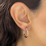 Italian 14k Rose Gold Rope Design Oval Hollow Hoop Earrings 1"