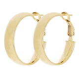 Italian 14k Yellow Gold High Polish Shiny Round Hollow Hoop Earrings 1" 5.7mm 3g