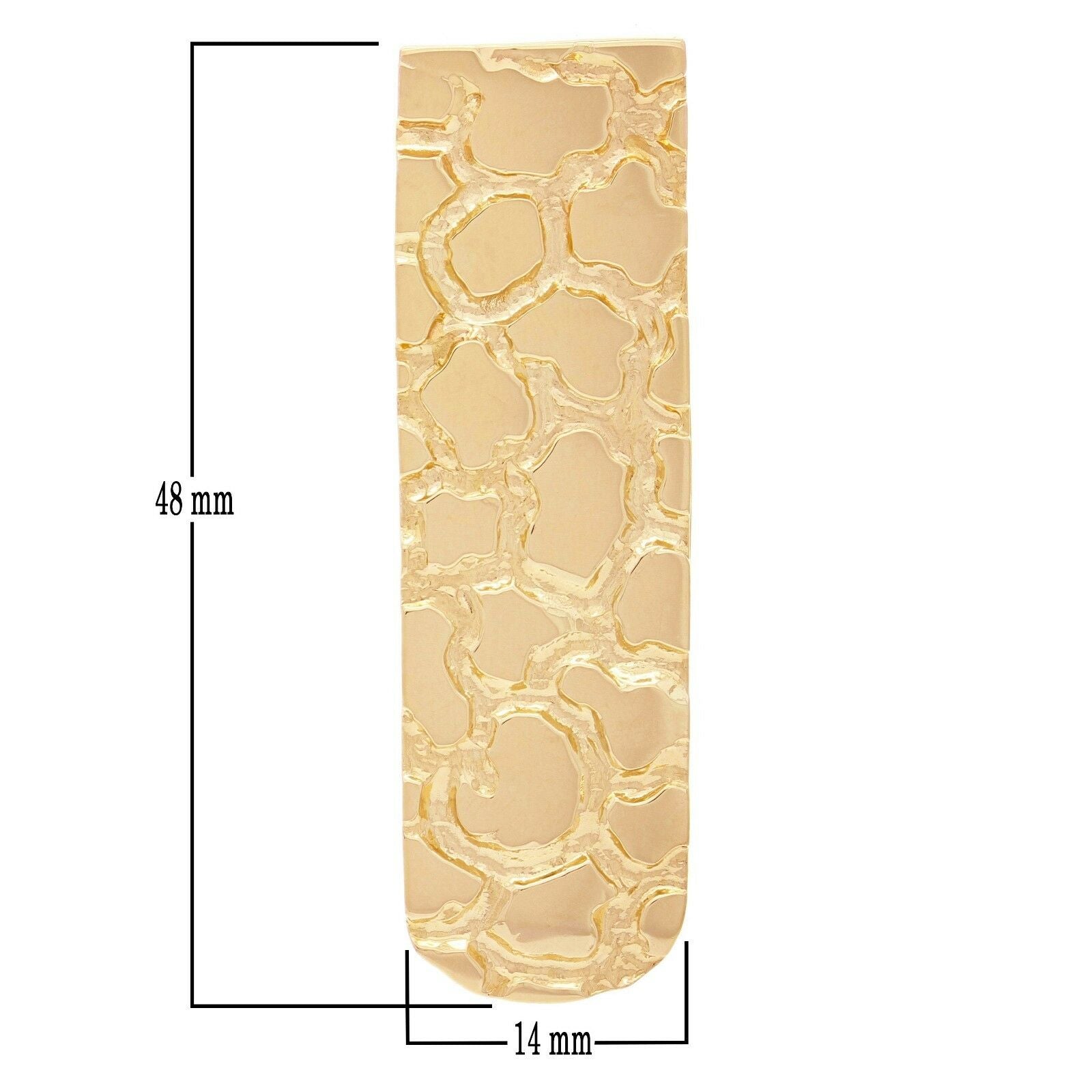 Men's 14k Yellow Gold Solid Nugget Money Clip Wallet Money Holder 1.9" 15 grams - Yellow